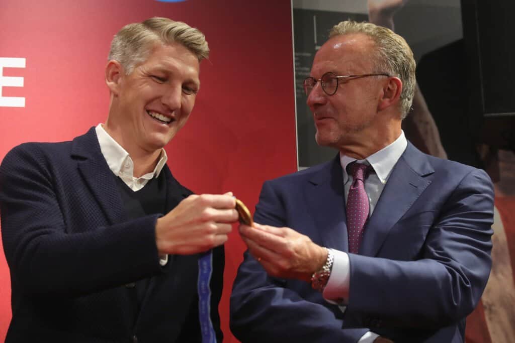 Bastian Schweinsteiger und Karl-Heinz Rummenigge