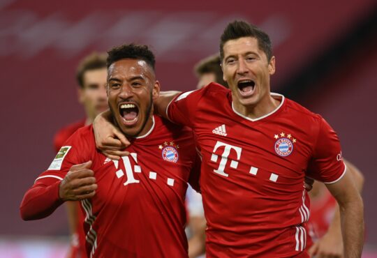 Corentin Tolisso und Robert Lewandowski