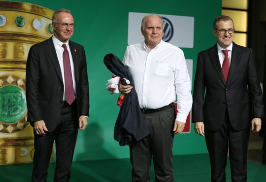 Karl-Heinz Rummenigge, Jan-Christian Dreesen und Uli Hoeneß