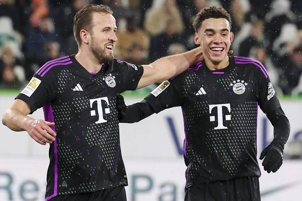Jamal Musiala und Harry Kane