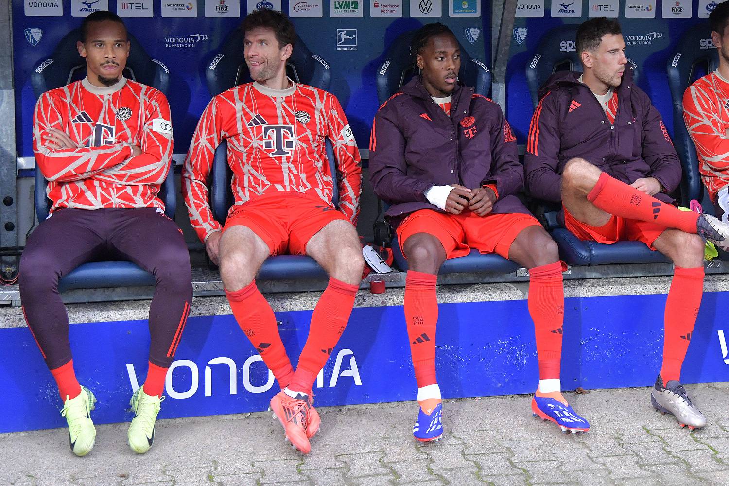 Leroy Sane, Thomas Müller, Matys Tel, Leon Goretzka