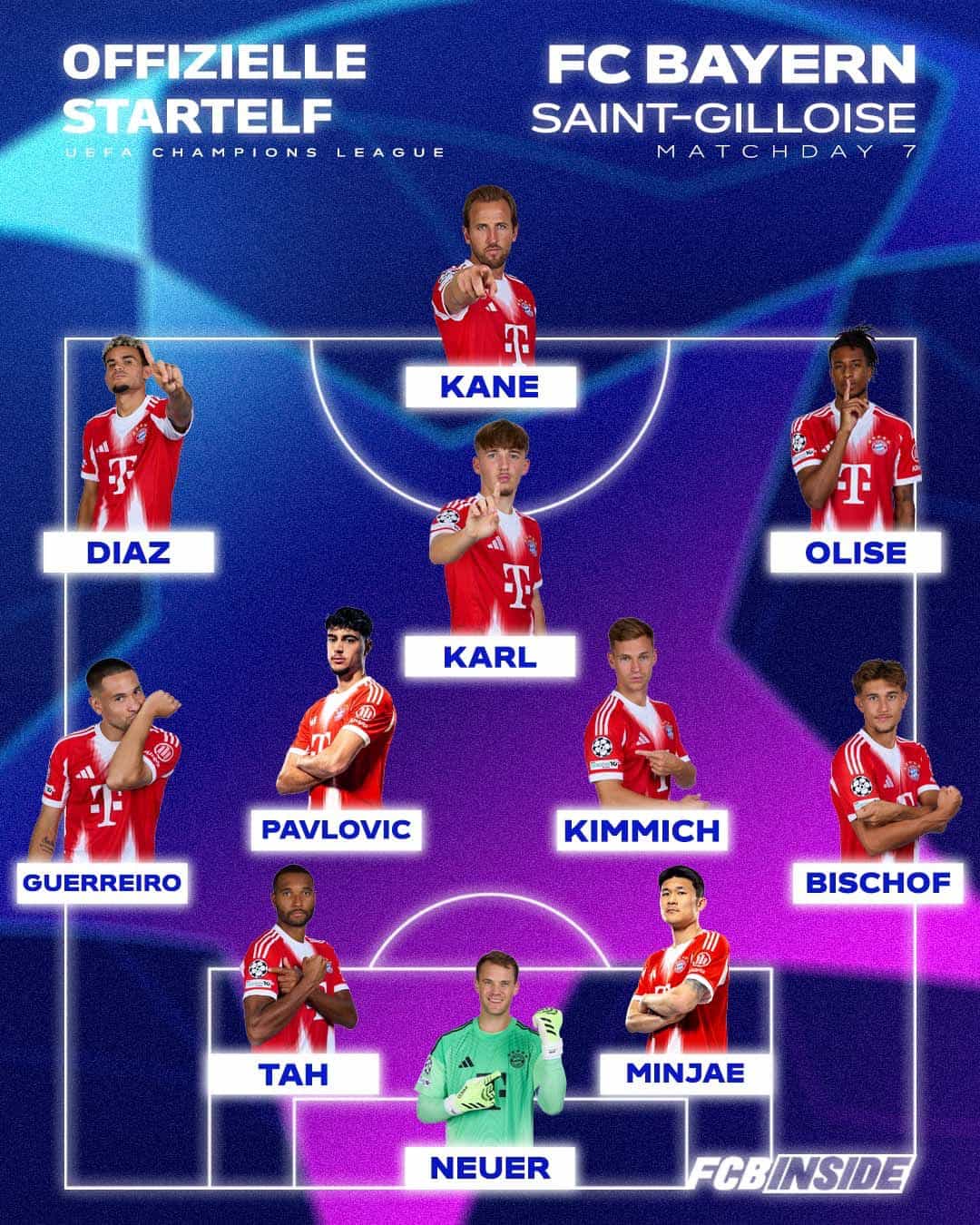 Aufstellung gegen Saint-Gilloise