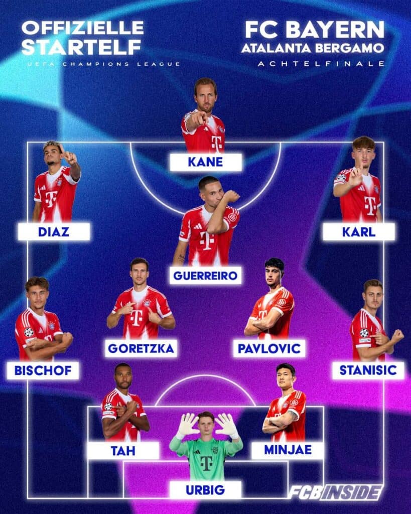 Aufstellung gegen Bergamo